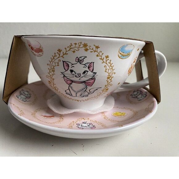 Disney The Aristocats Marie Teacup And Saucer Set 12 Oz Pink Tea Party NEW - Picture 1 of 9